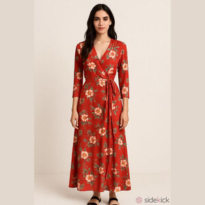 New Look Dress, S 2X, Maxi, V front, PTP 22”, Approx 58” Length